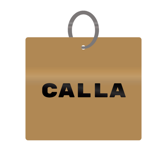 Calla Engraved on Keychain in MDF 4cm x 4cm x 3mm