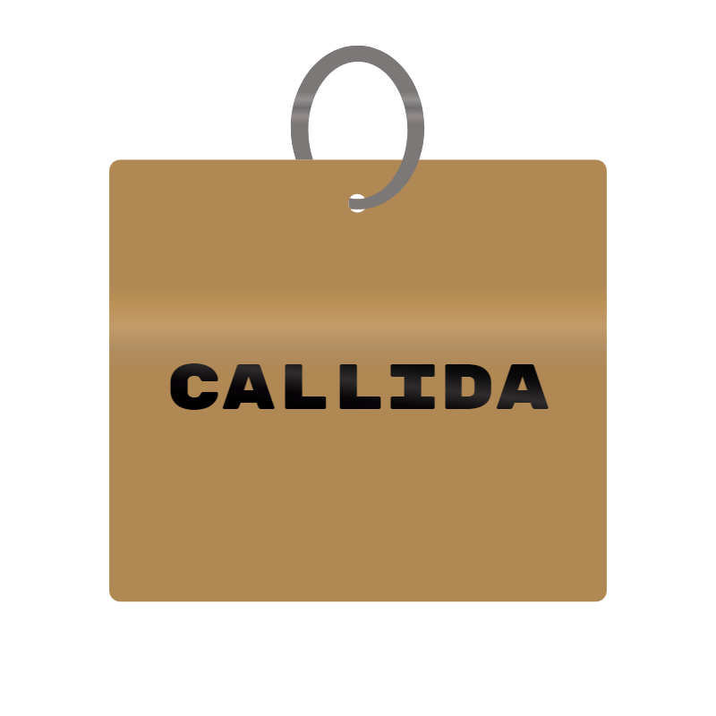 Callida Engraved on Keychain in MDF 4cm x 4cm x 3mm