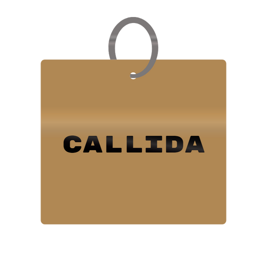 Callida Engraved on Keychain in MDF 4cm x 4cm x 3mm