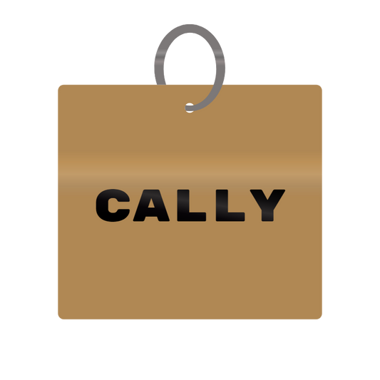 Cally Engraved on Keychain in MDF 4cm x 4cm x 3mm