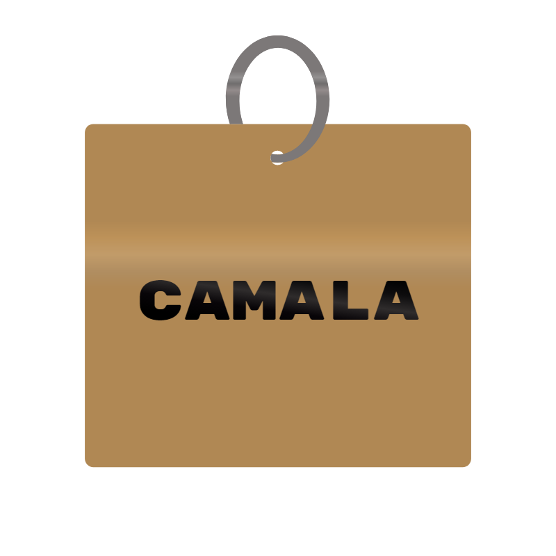 Camala Engraved on Keychain in MDF 4cm x 4cm x 3mm