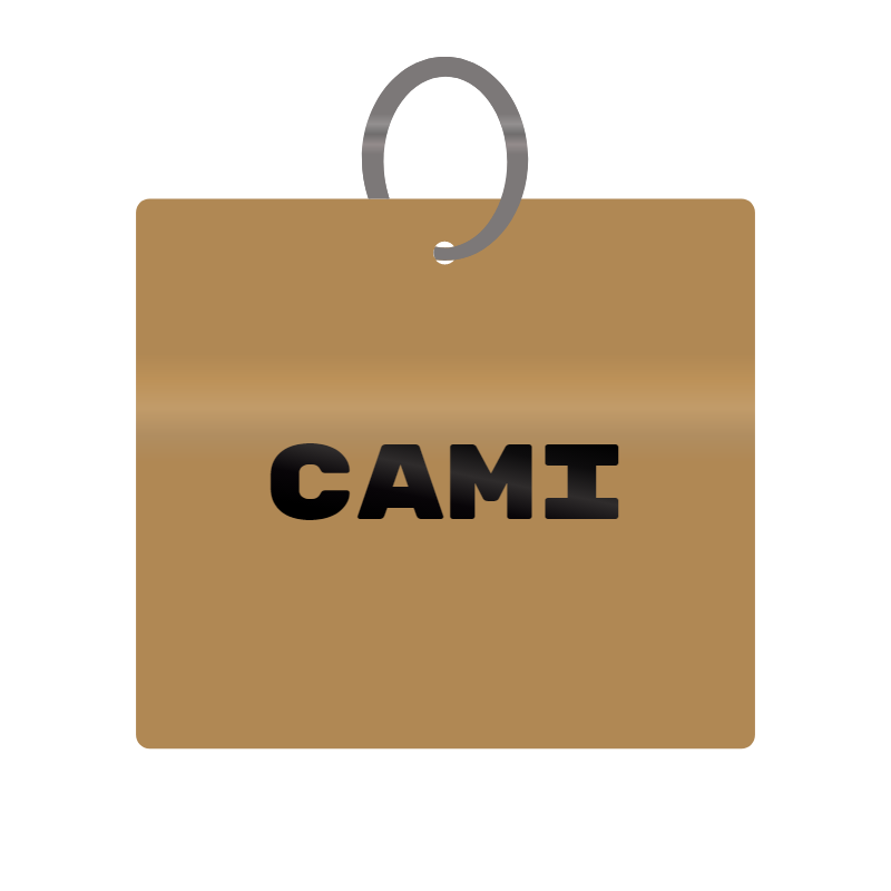 Cami Engraved on Keychain in MDF 4cm x 4cm x 3mm