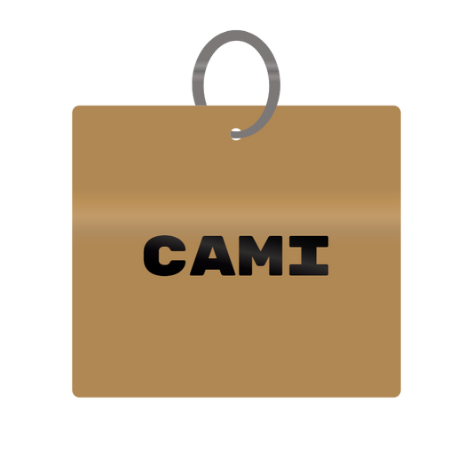 Cami Engraved on Keychain in MDF 4cm x 4cm x 3mm