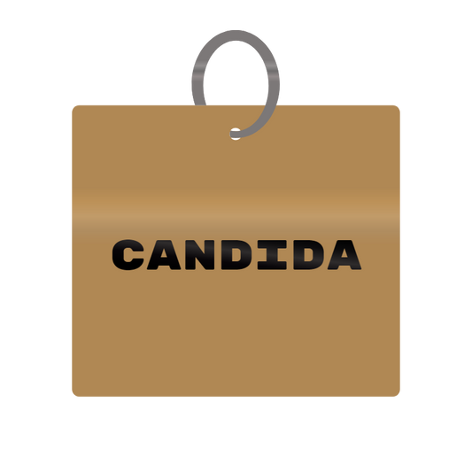 Candida Engraved on Keychain in MDF 4cm x 4cm x 3mm