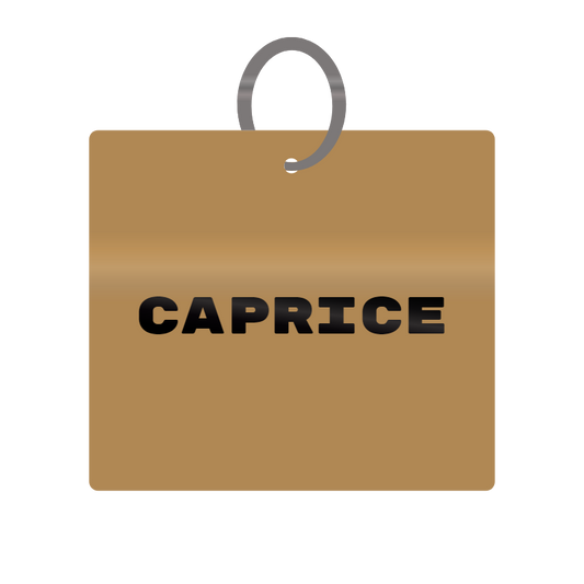 Caprice Engraved on Keychain in MDF 4cm x 4cm x 3mm