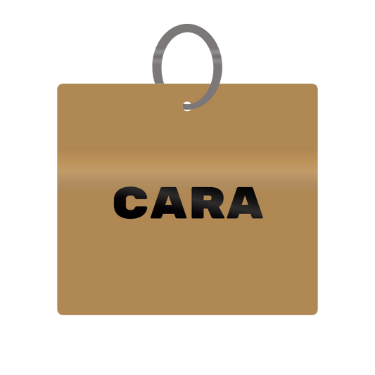 Cara Engraved on Keychain in MDF 4cm x 4cm x 3mm