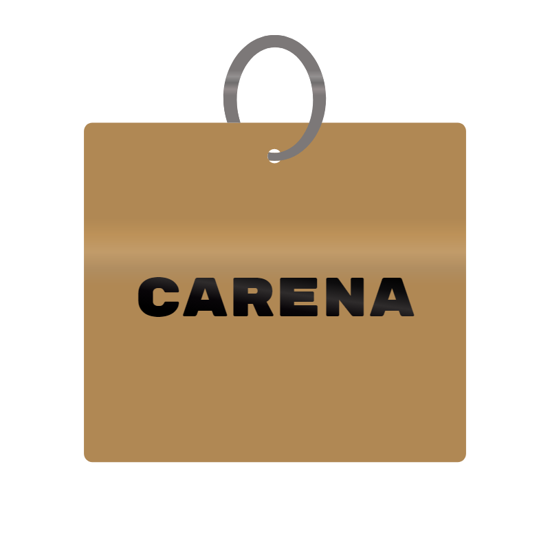 Carena Engraved on Keychain in MDF 4cm x 4cm x 3mm