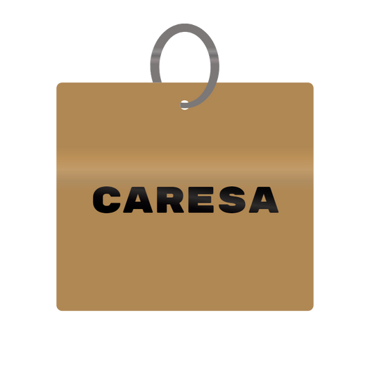 Caresa Engraved on Keychain in MDF 4cm x 4cm x 3mm