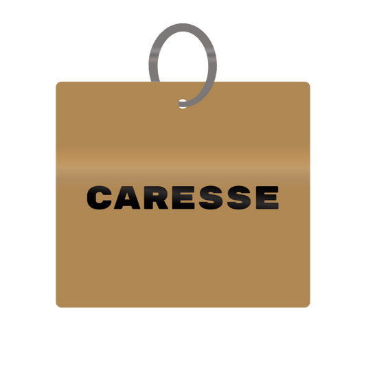 Caresse Engraved on Keychain in MDF 4cm x 4cm x 3mm