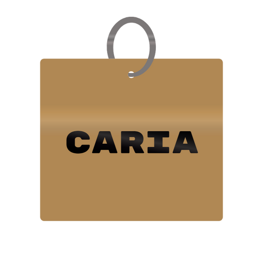 Caria Engraved on Keychain in MDF 4cm x 4cm x 3mm