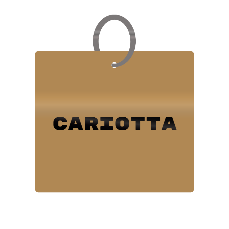 Cariotta Engraved on Keychain in MDF 4cm x 4cm x 3mm