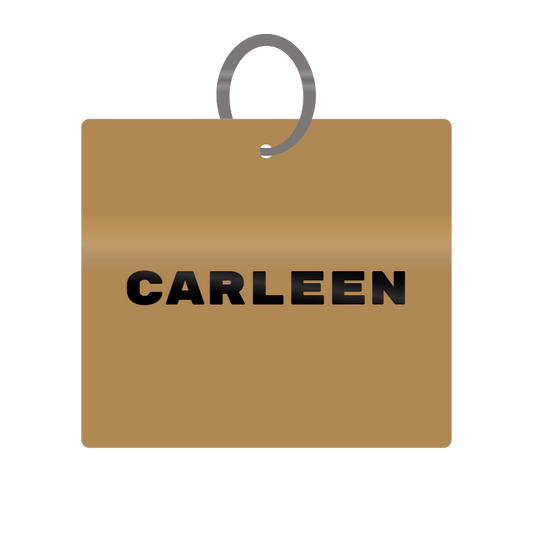 Carleen Engraved on Keychain in MDF 4cm x 4cm x 3mm