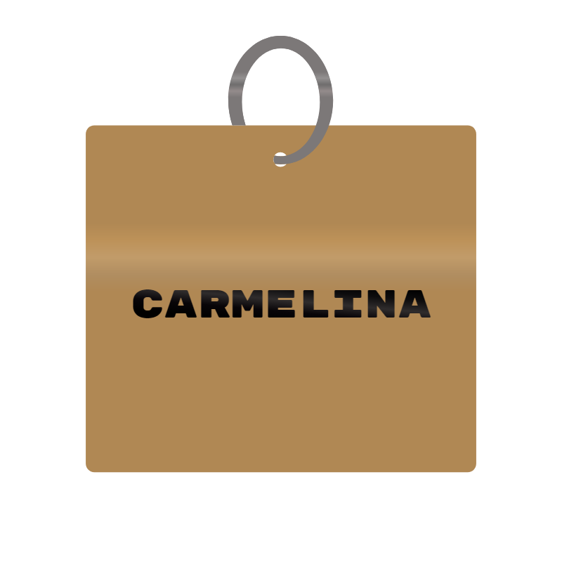 Carmelina Engraved on Keychain in MDF 4cm x 4cm x 3mm