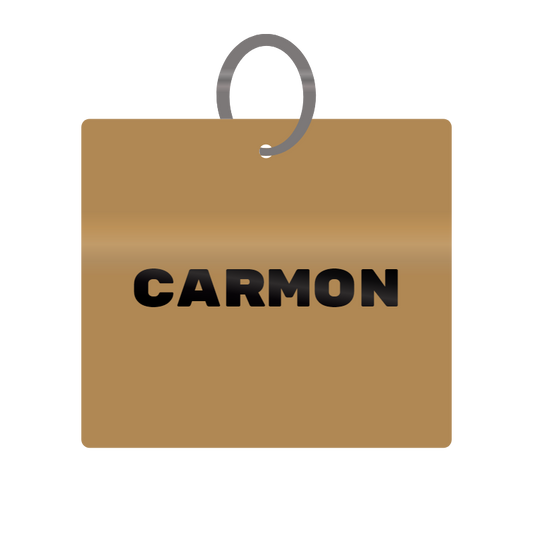 Carmon Engraved on Keychain in MDF 4cm x 4cm x 3mm