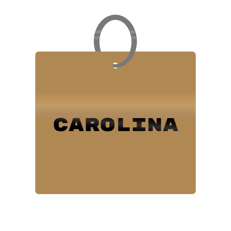 Carolina Engraved on Keychain in MDF 4cm x 4cm x 3mm