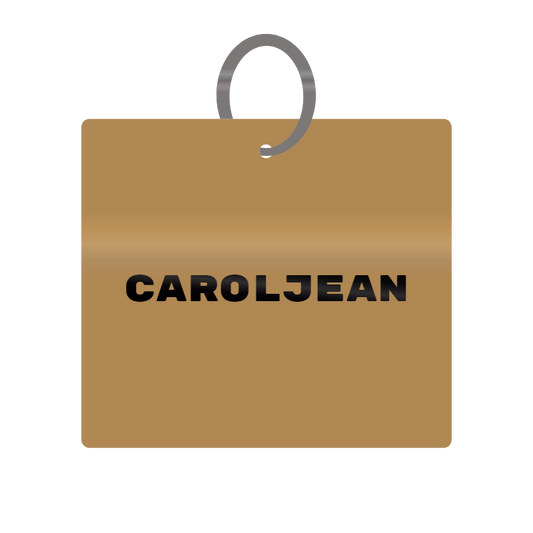 Caroljean Engraved on Keychain in MDF 4cm x 4cm x 3mm