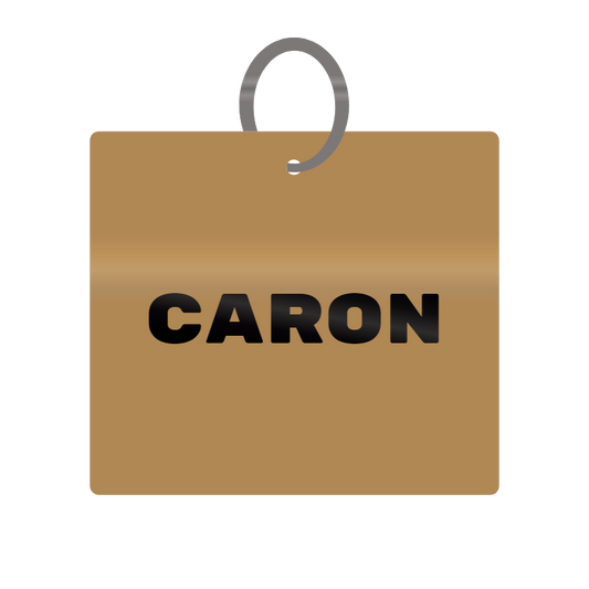 Caron Engraved on Keychain in MDF 4cm x 4cm x 3mm