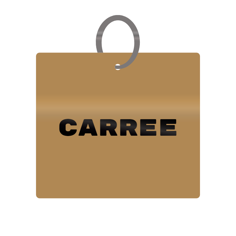 Carree Engraved on Keychain in MDF 4cm x 4cm x 3mm