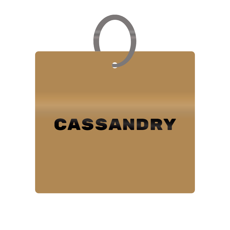 Cassandry Engraved on Keychain in MDF 4cm x 4cm x 3mm