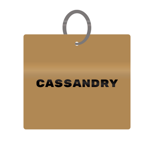 Cassandry Engraved on Keychain in MDF 4cm x 4cm x 3mm