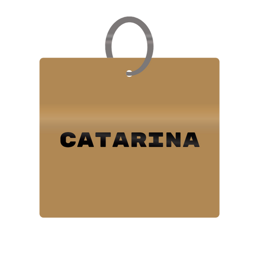 Catarina Engraved on Keychain in MDF 4cm x 4cm x 3mm