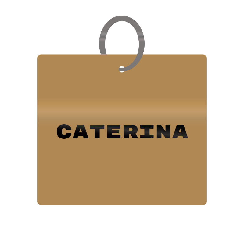 Caterina Engraved on Keychain in MDF 4cm x 4cm x 3mm