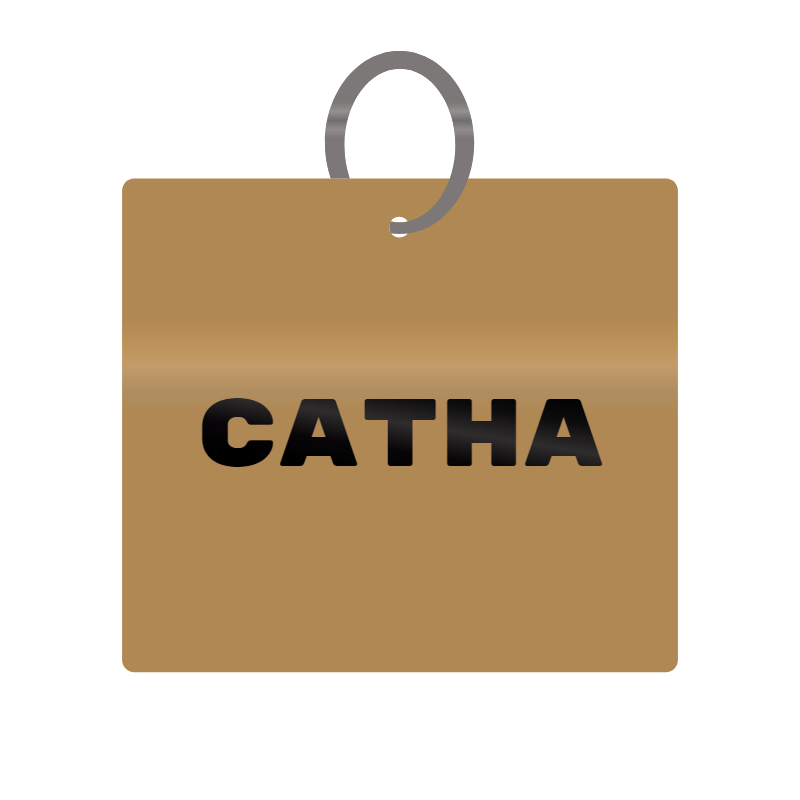 Catha Engraved on Keychain in MDF 4cm x 4cm x 3mm