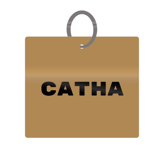 Catha Engraved on Keychain in MDF 4cm x 4cm x 3mm