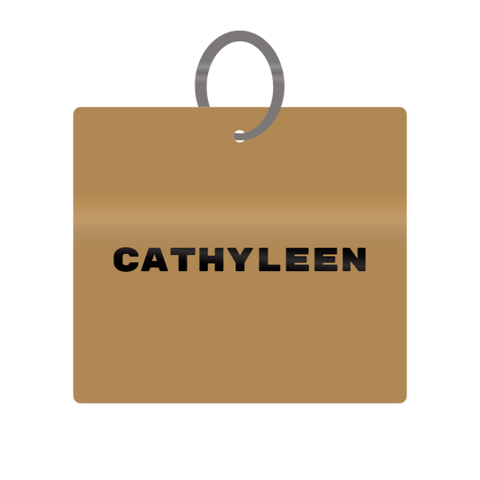 Cathyleen Engraved on Keychain in MDF 4cm x 4cm x 3mm