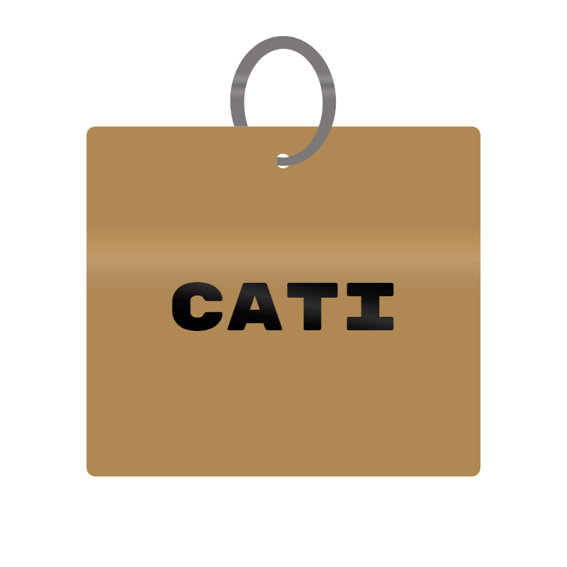 Cati Engraved on Keychain in MDF 4cm x 4cm x 3mm