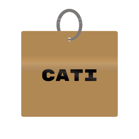 Cati Engraved on Keychain in MDF 4cm x 4cm x 3mm