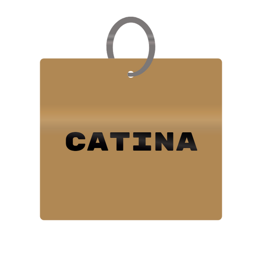 Catina Engraved on Keychain in MDF 4cm x 4cm x 3mm