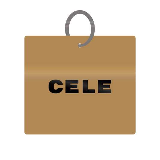 Cele Engraved on Keychain in MDF 4cm x 4cm x 3mm