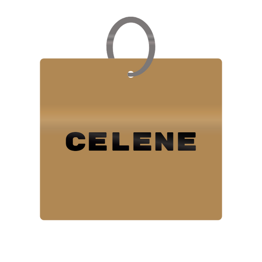 Celene Engraved on Keychain in MDF 4cm x 4cm x 3mm