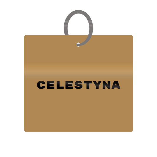 Celestyna Engraved on Keychain in MDF 4cm x 4cm x 3mm