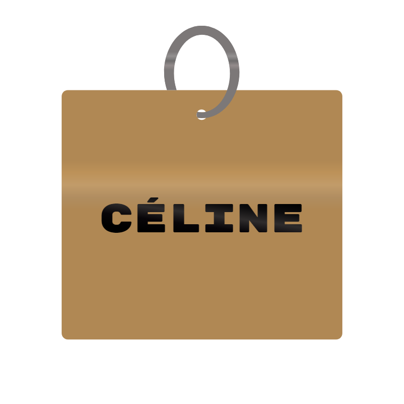 Celine Engraved on Keychain in MDF 4cm x 4cm x 3mm