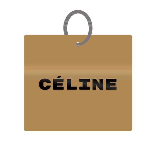 Celine Engraved on Keychain in MDF 4cm x 4cm x 3mm