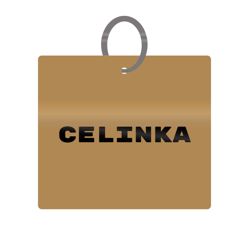 Celinka Engraved on Keychain in MDF 4cm x 4cm x 3mm