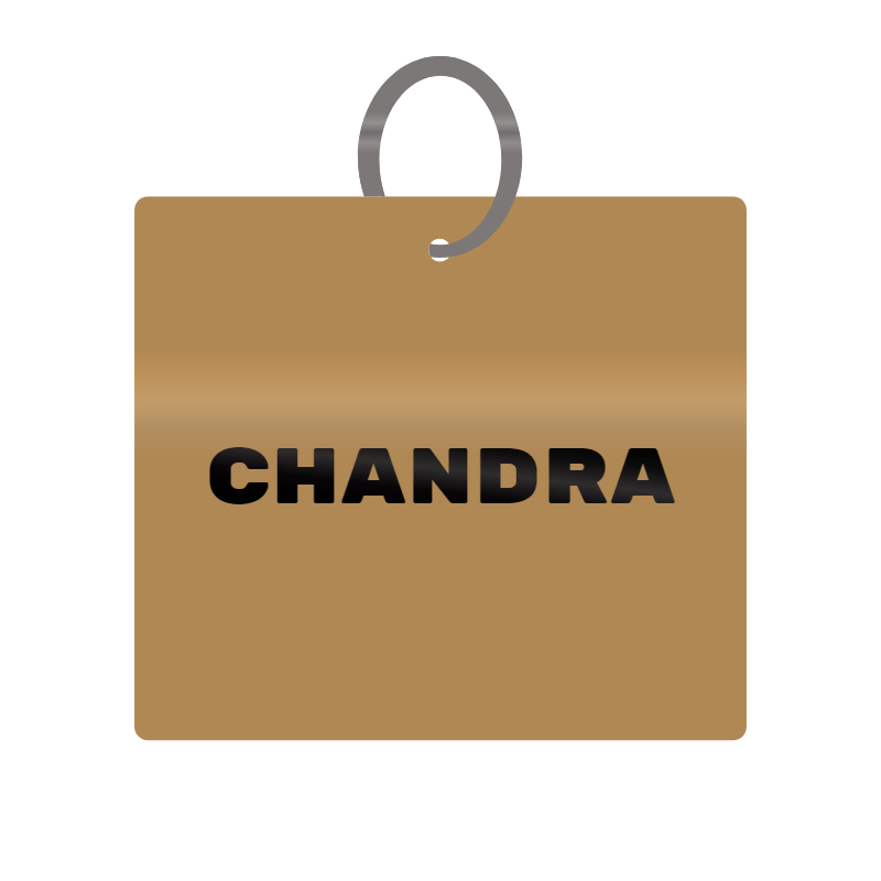 Chandra Engraved on Keychain in MDF 4cm x 4cm x 3mm