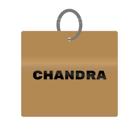 Chandra Engraved on Keychain in MDF 4cm x 4cm x 3mm