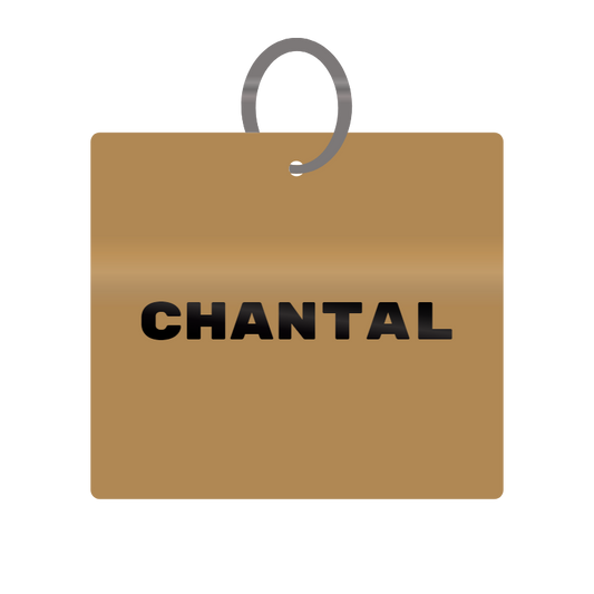 Chantal Engraved on Keychain in MDF 4cm x 4cm x 3mm