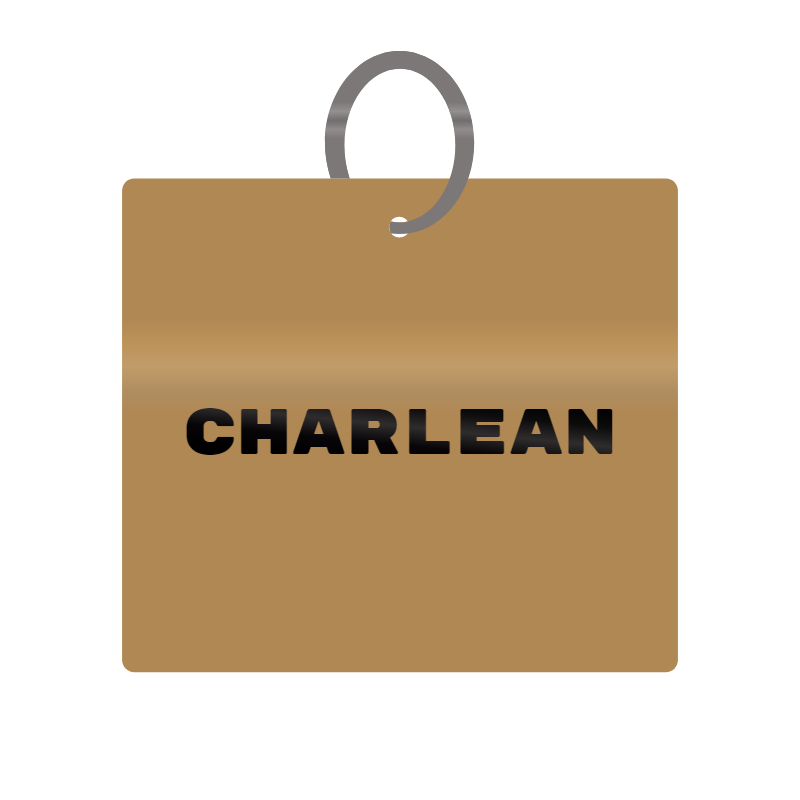 Charlean Engraved on Keychain in MDF 4cm x 4cm x 3mm