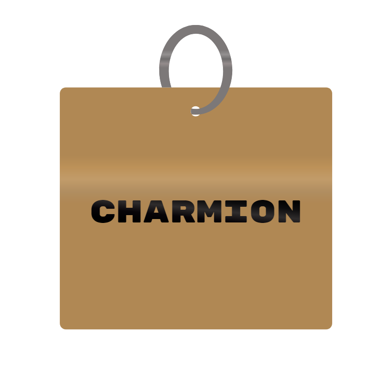 Charmion Engraved on Keychain in MDF 4cm x 4cm x 3mm