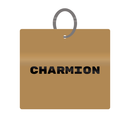 Charmion Engraved on Keychain in MDF 4cm x 4cm x 3mm