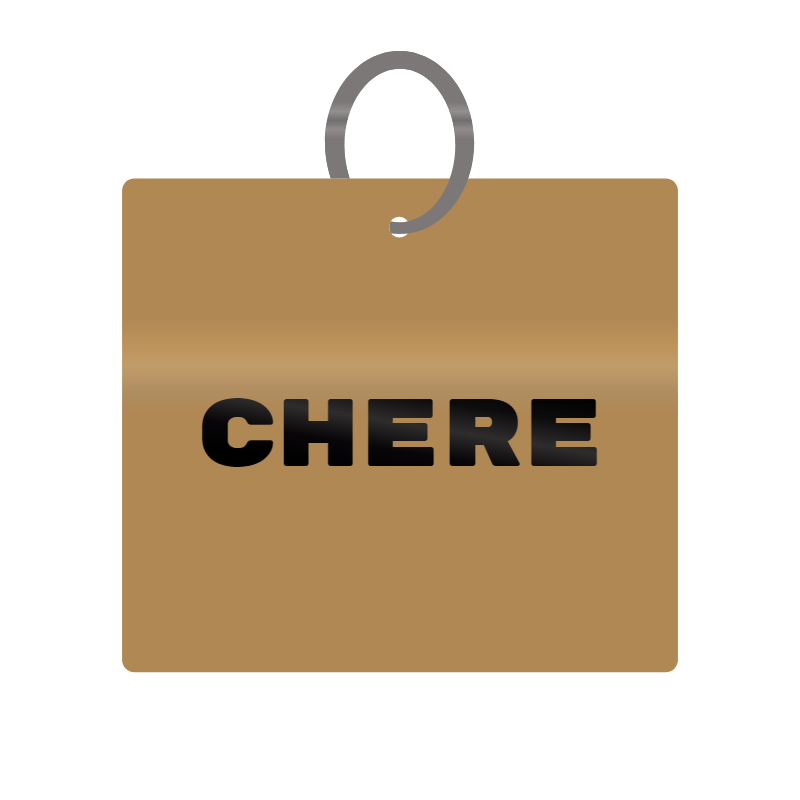 Chere Engraved on Keychain in MDF 4cm x 4cm x 3mm