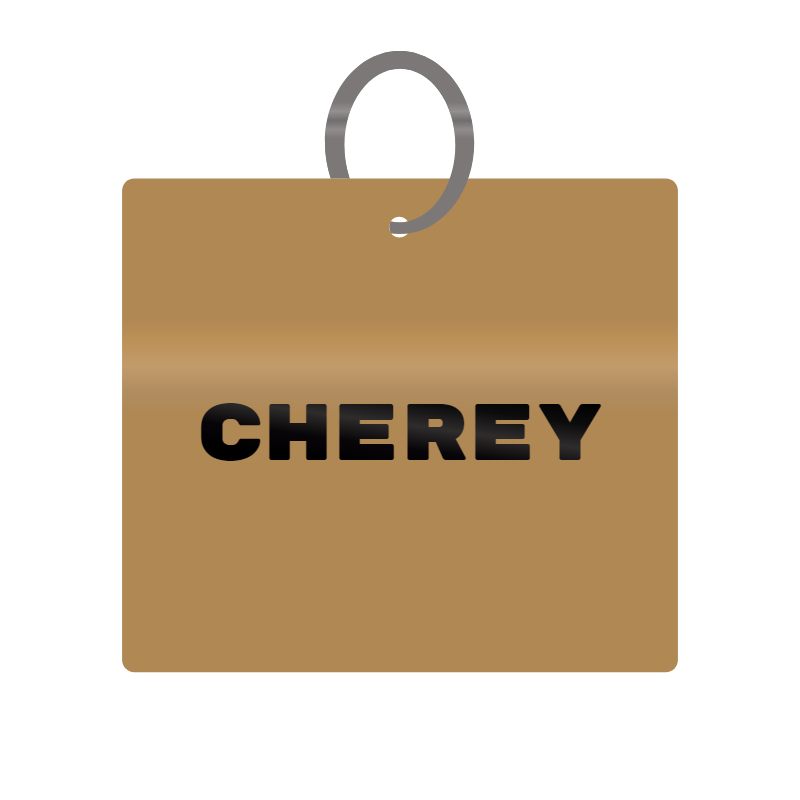 Cherey Engraved on Keychain in MDF 4cm x 4cm x 3mm