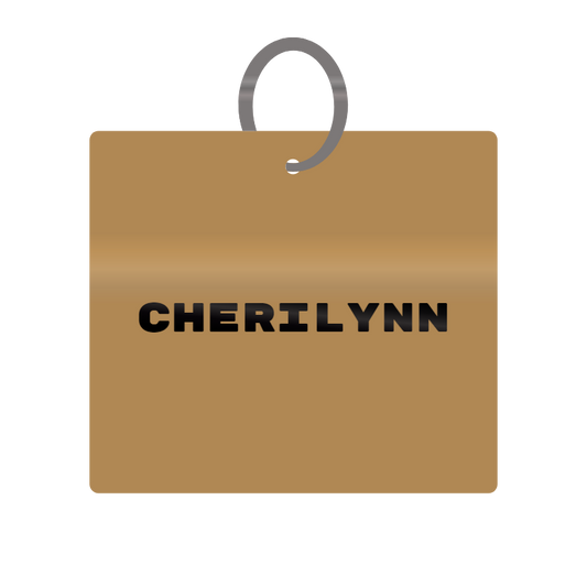 Cherilynn Engraved on Keychain in MDF 4cm x 4cm x 3mm