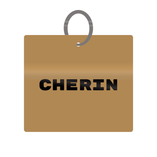 Cherin Engraved on Keychain in MDF 4cm x 4cm x 3mm