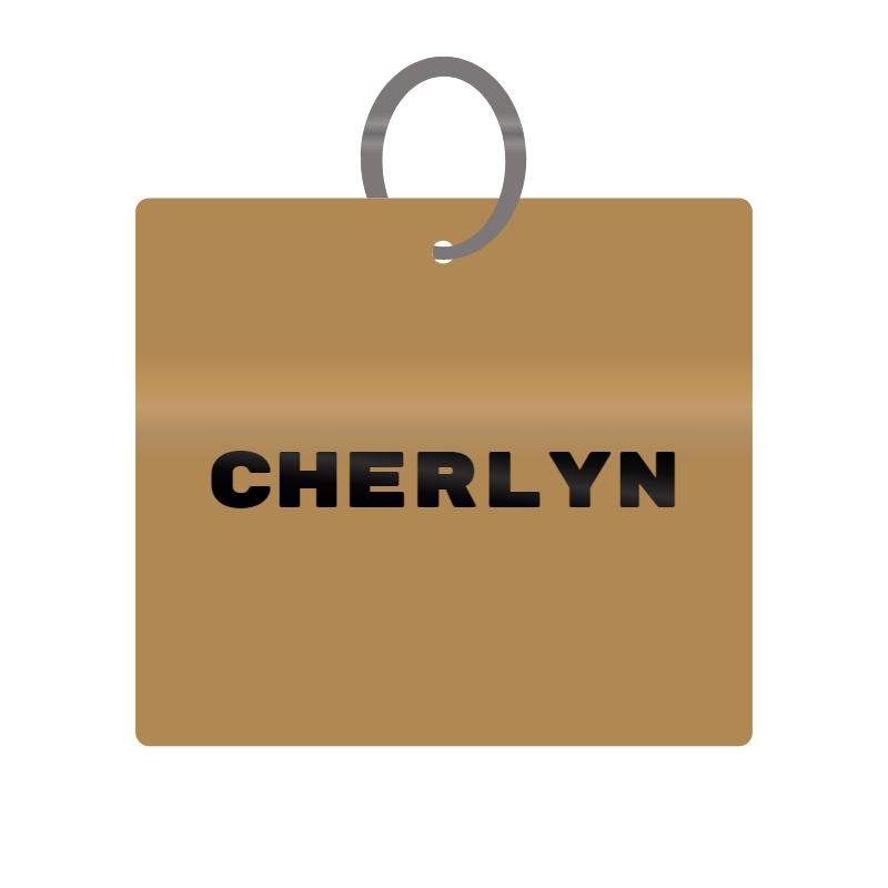 Cherlyn Engraved on Keychain in MDF 4cm x 4cm x 3mm