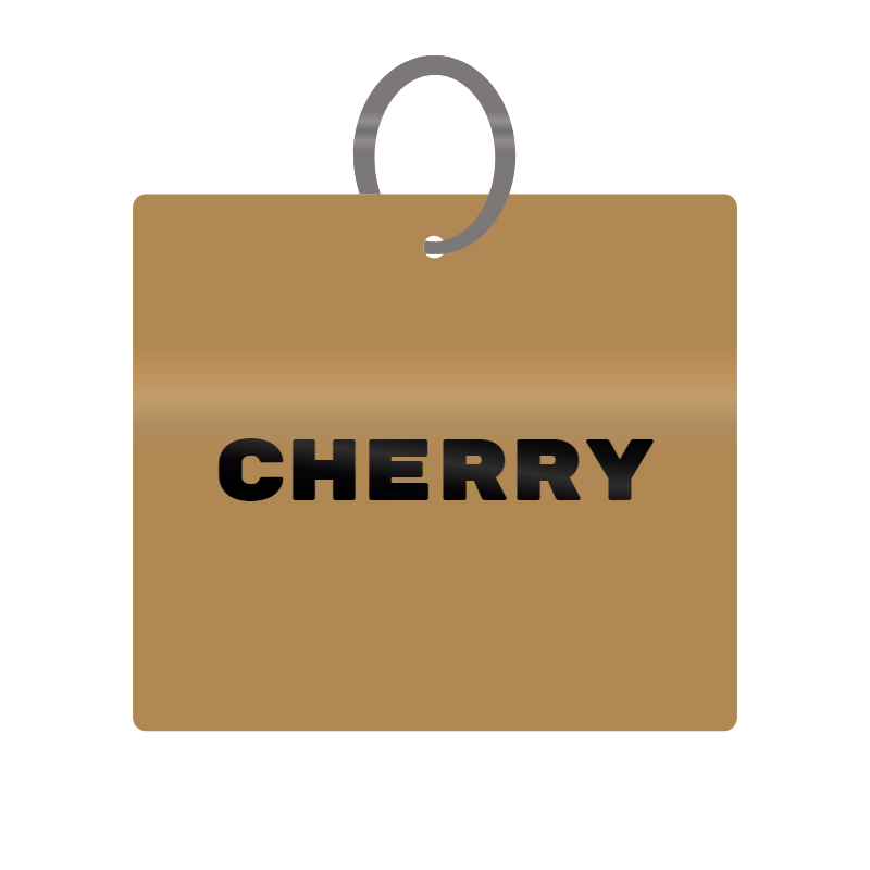 Cherry Engraved on Keychain in MDF 4cm x 4cm x 3mm